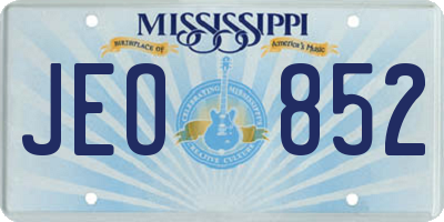 MS license plate JEO852