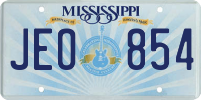 MS license plate JEO854