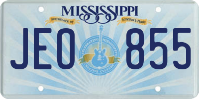 MS license plate JEO855