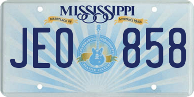 MS license plate JEO858