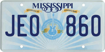 MS license plate JEO860