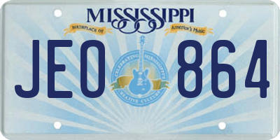 MS license plate JEO864