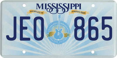 MS license plate JEO865