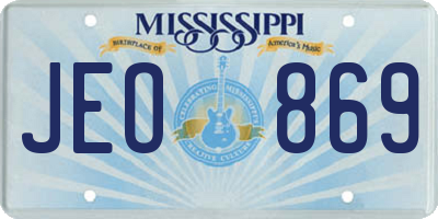 MS license plate JEO869