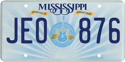 MS license plate JEO876