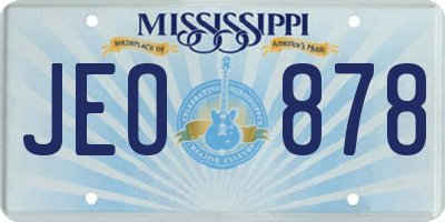 MS license plate JEO878