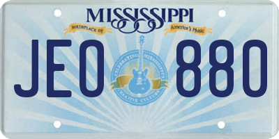 MS license plate JEO880