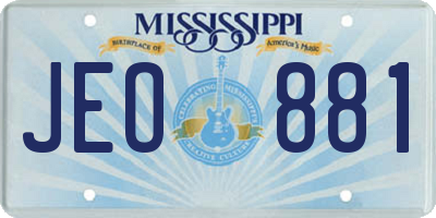 MS license plate JEO881