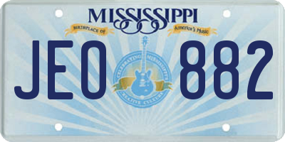 MS license plate JEO882
