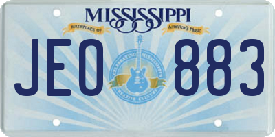 MS license plate JEO883