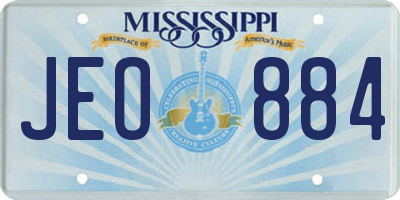 MS license plate JEO884