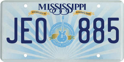 MS license plate JEO885