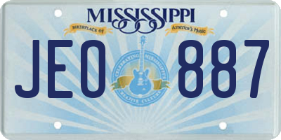 MS license plate JEO887