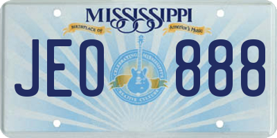 MS license plate JEO888