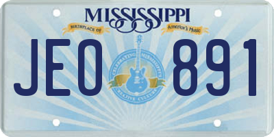 MS license plate JEO891