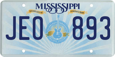 MS license plate JEO893