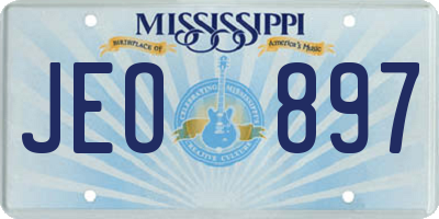 MS license plate JEO897