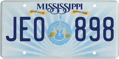 MS license plate JEO898