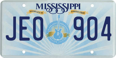 MS license plate JEO904