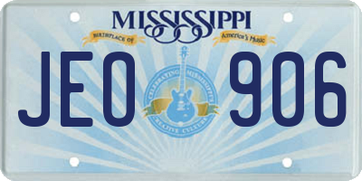 MS license plate JEO906