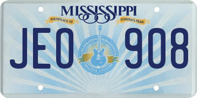 MS license plate JEO908