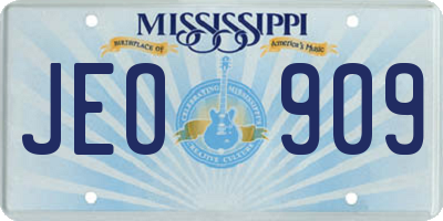MS license plate JEO909