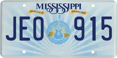 MS license plate JEO915