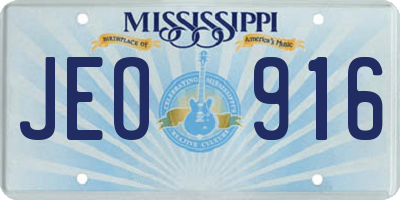 MS license plate JEO916