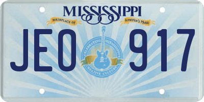 MS license plate JEO917