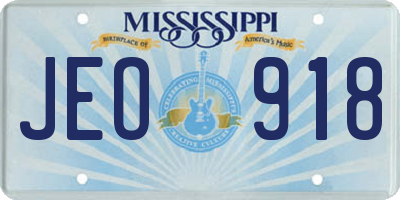 MS license plate JEO918