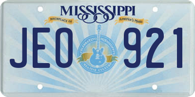 MS license plate JEO921