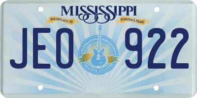 MS license plate JEO922