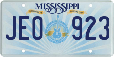MS license plate JEO923