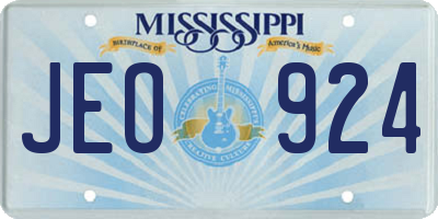 MS license plate JEO924
