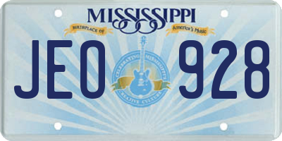 MS license plate JEO928