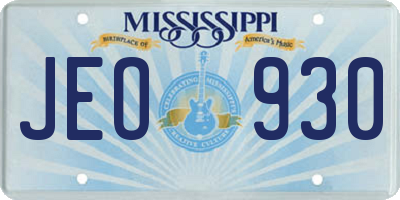 MS license plate JEO930