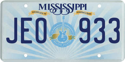 MS license plate JEO933