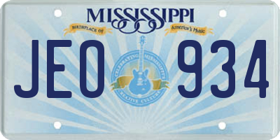 MS license plate JEO934