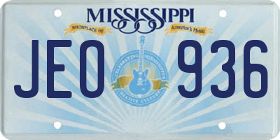 MS license plate JEO936