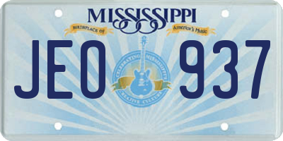 MS license plate JEO937