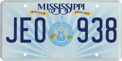 MS license plate JEO938