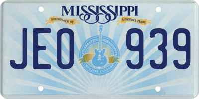 MS license plate JEO939