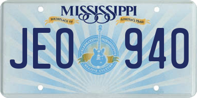 MS license plate JEO940