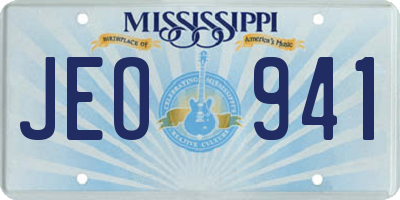 MS license plate JEO941