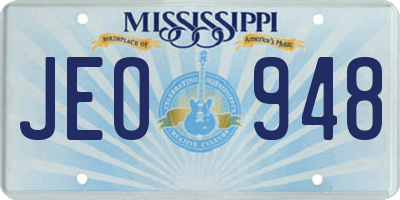MS license plate JEO948