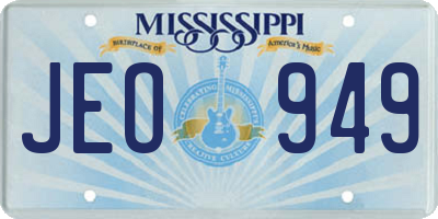 MS license plate JEO949