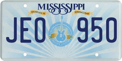 MS license plate JEO950