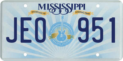 MS license plate JEO951