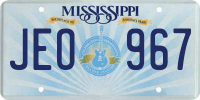 MS license plate JEO967