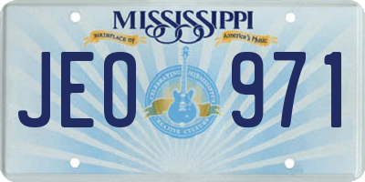 MS license plate JEO971